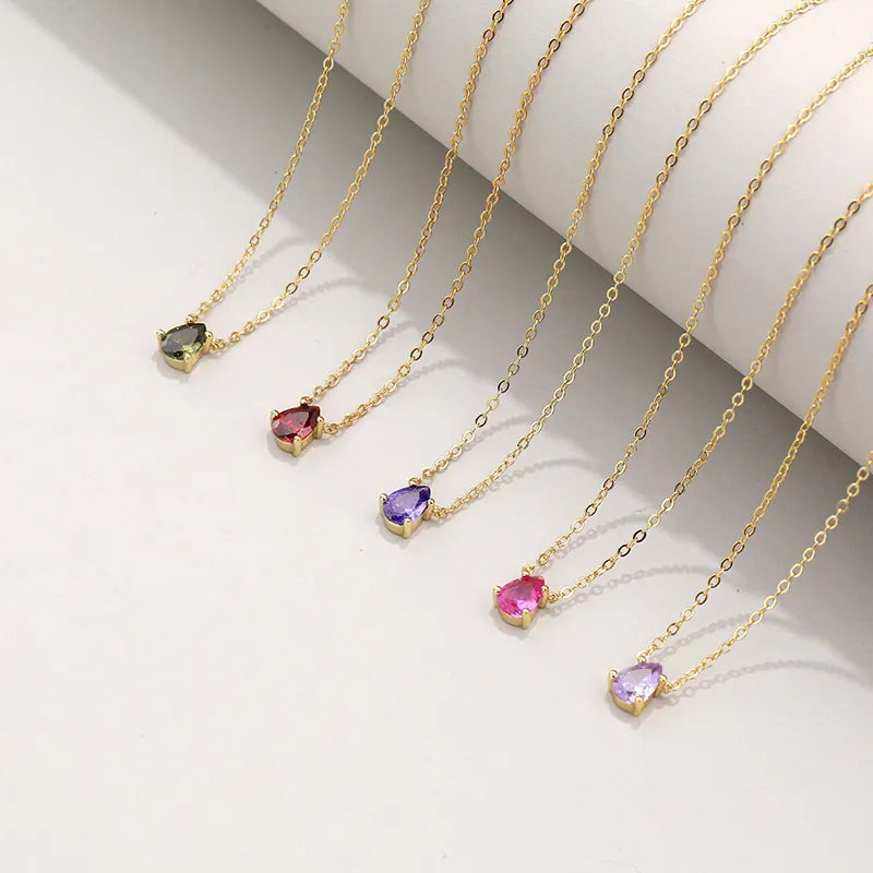 Alexandrite Water Drop Pendant Necklace