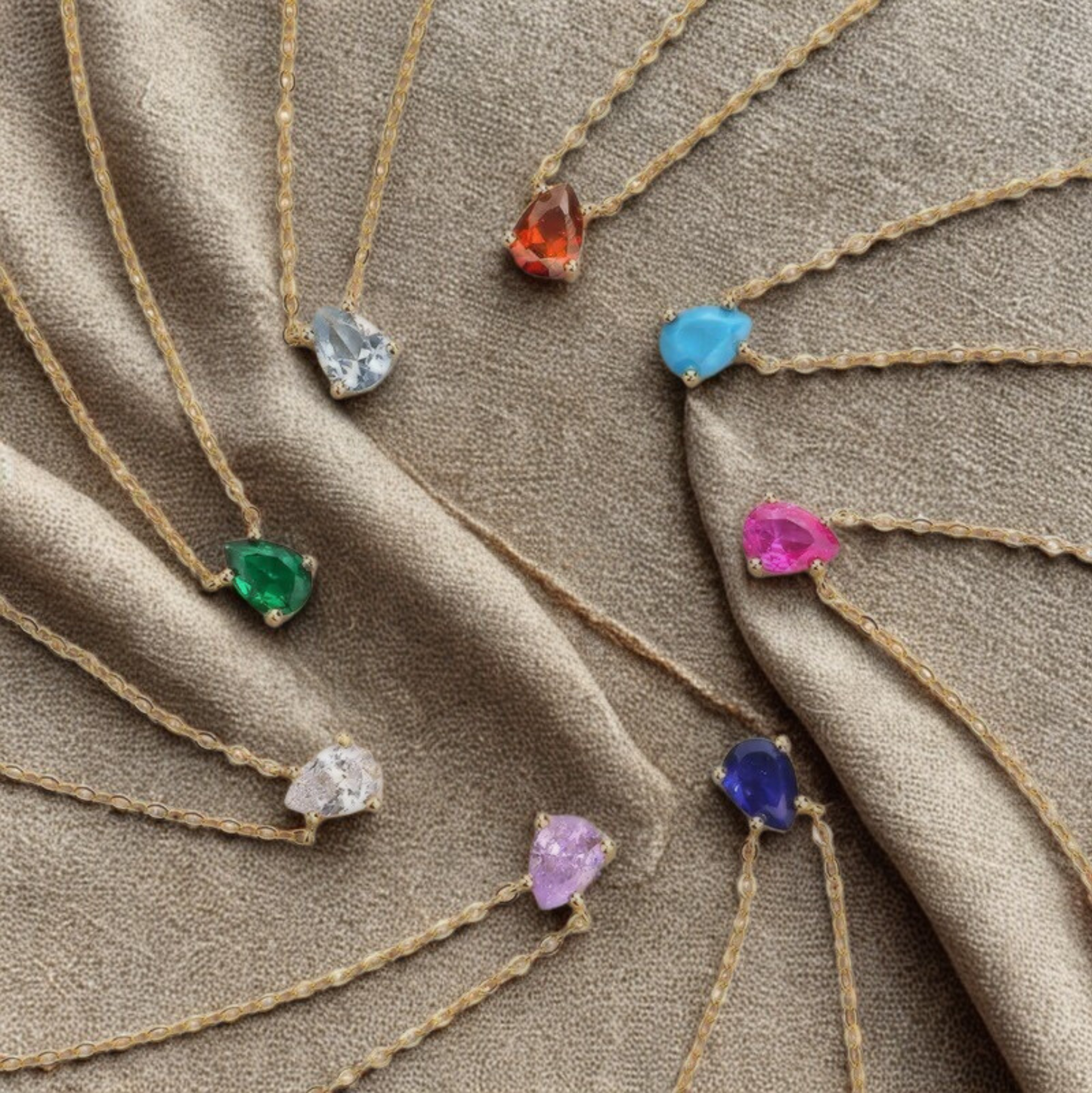 Alexandrite Water Drop Pendant Necklace