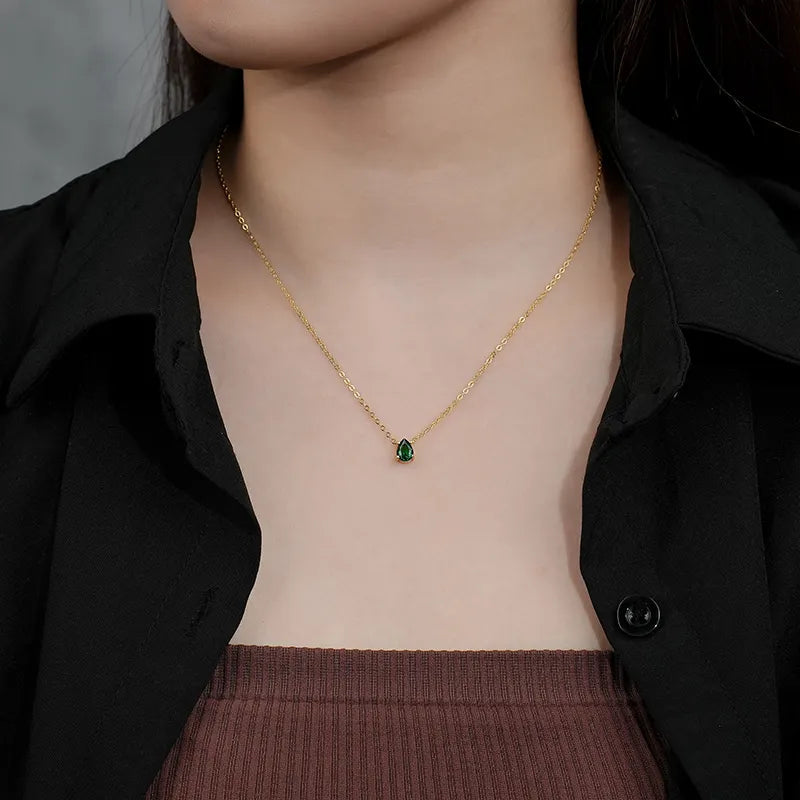 Alexandrite Water Drop Pendant Necklace